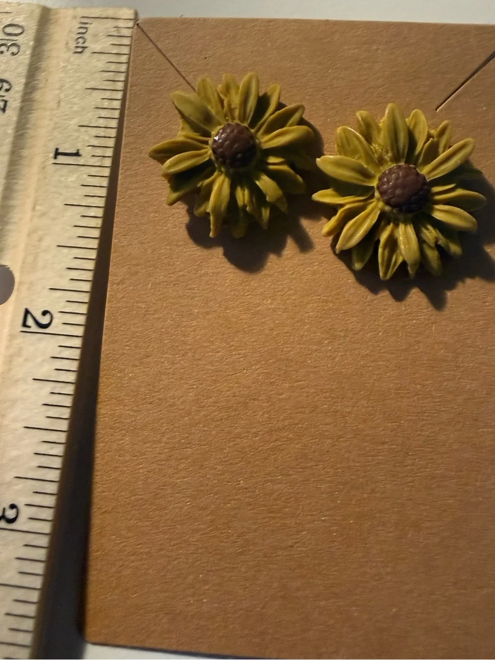 Handcrafted Sunflower Clay Stud Earrings